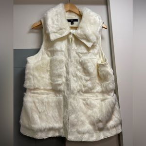 White Faux Fur Vest